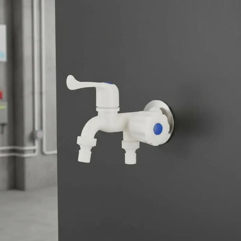 Dual Outlet G1/2 Inch Water Tap Independent Control with Hose Adapters for RV Travel Outdoor Water Access