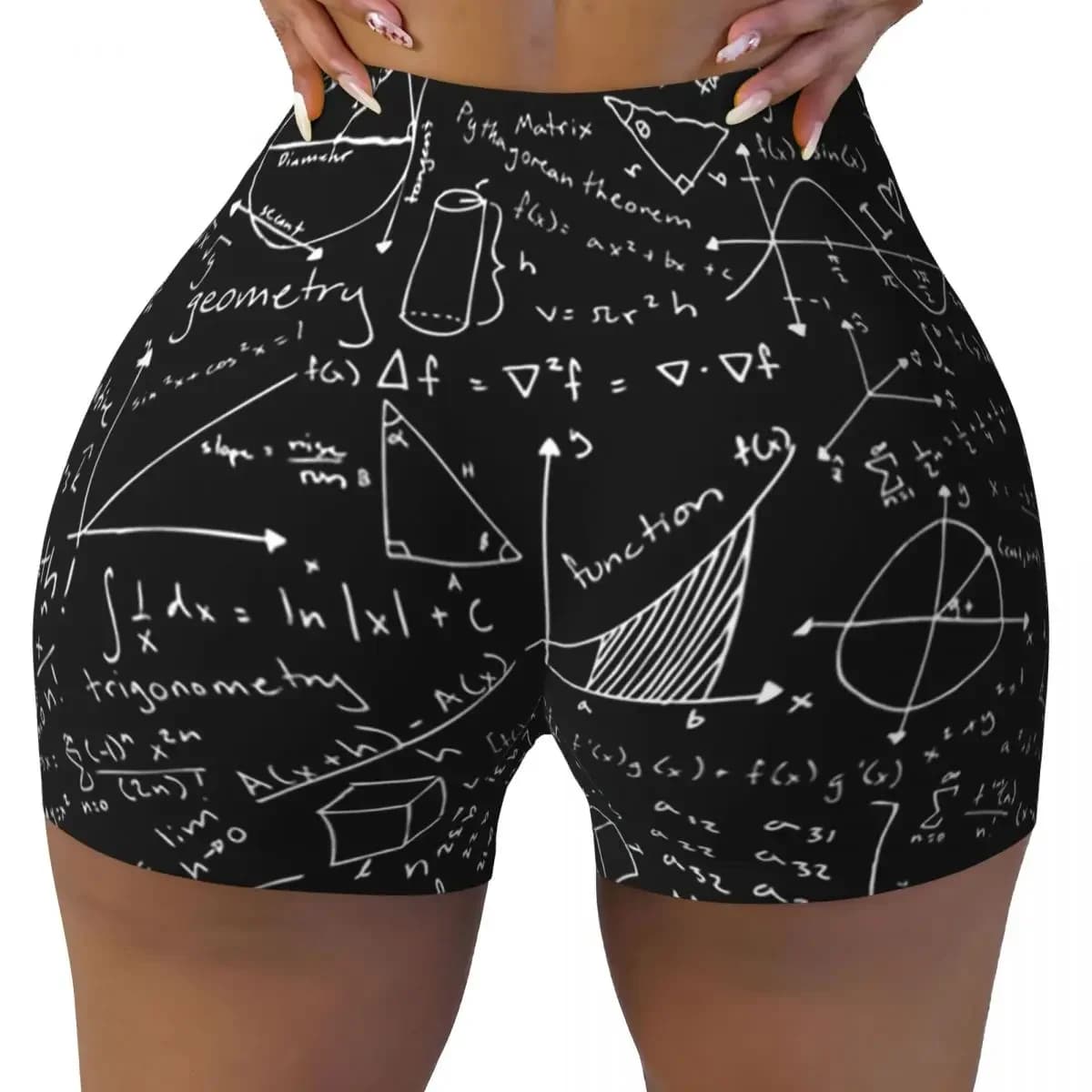Custom Math Lessons Yoga Shorts Women Gym Workout Running Athletic Volleyball Biker Shorts