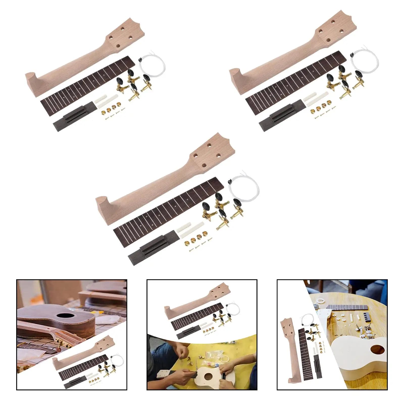 Kit Fai-da-Te per Ukulele, Regalo, Kit di Costruzione Ukulele con Manico e Tastiera in Legno per Adulti, Bambini, Ragazzi, Ragazze, Principianti, Amici