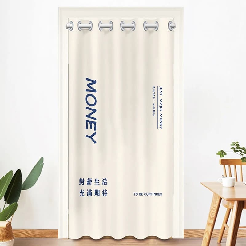 Tenda per la privacy senza foratura per camera da letto e bagno, in tessuto coreano, tenda per porta, tenda per cucina, armadio, sala da pranzo, copertura per condizionatore d'aria