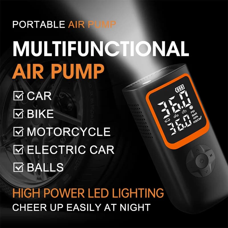 Pompa di gonfiaggio elettrica portatile per pneumatici Doppia alimentazione 12V 6000mAh per pneumatici per bici da bicicletta Compressori per pneumatici Luchtcompressore