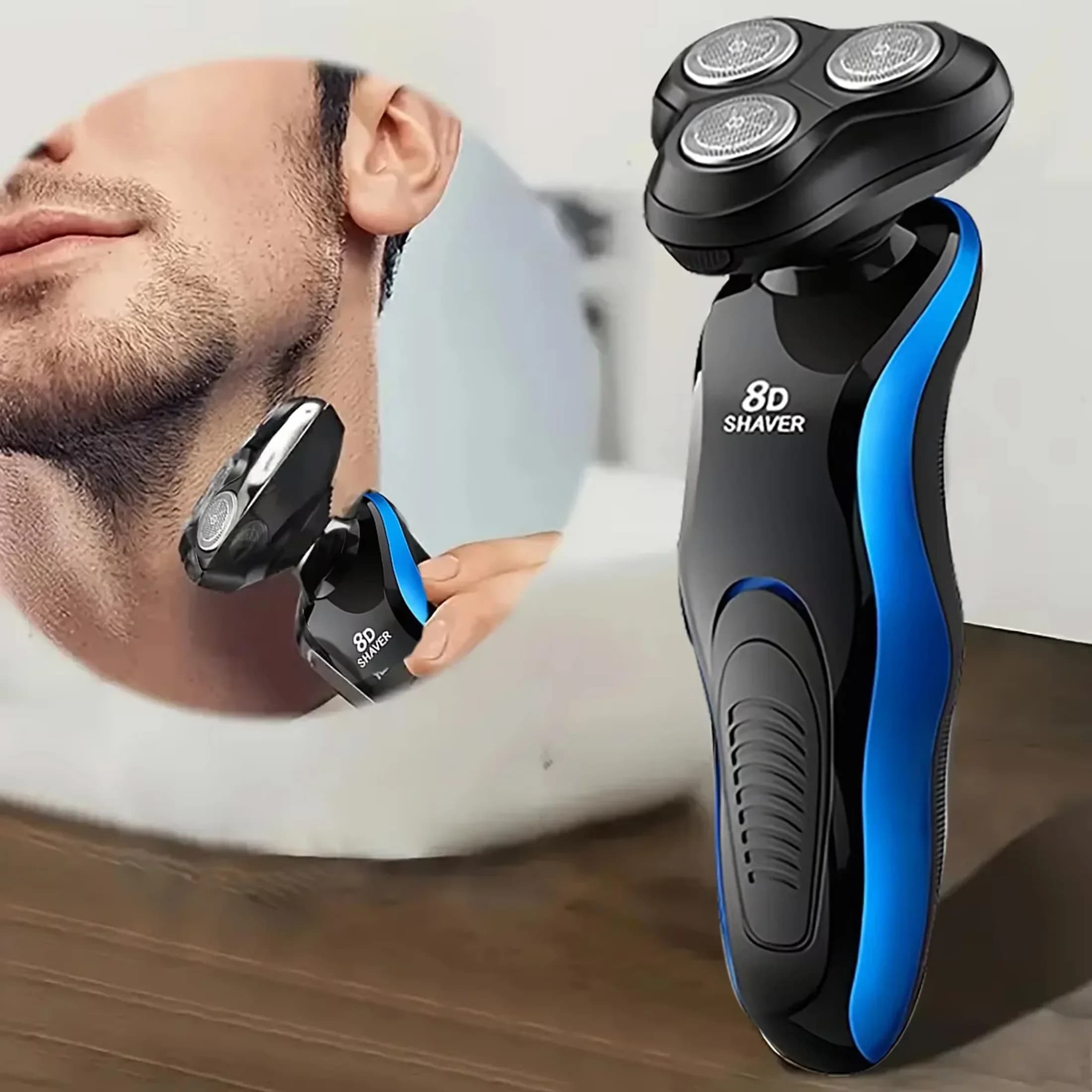 1pc-Shaver Male 8D Three-in-one Electric Razor Man Faced Razor Barba USB Full-body Washing Barbary Rechargeable Trimmer Razor