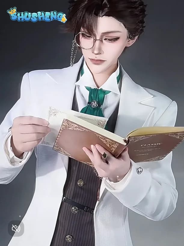 Identity V Novelist Orpheus Cosplay Costume Halloween Christmas New white handsome men woman suit jacket vest tie props uniform