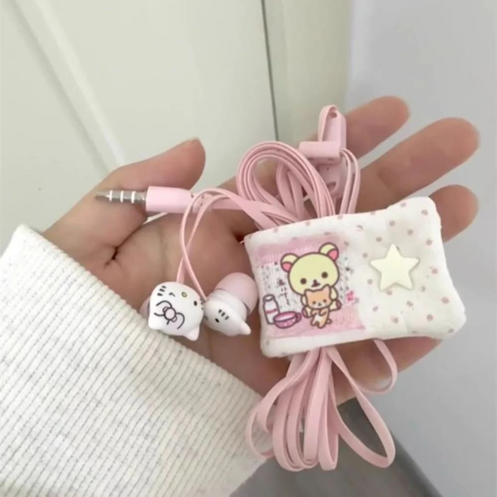 Organizzatore Cavi Dati Rilakkuma, Simpatico Laccetto in Velcro, Avvolgicavo da Scrivania, Fascetta per Cavi di Ricarica, Gestione Cavi, Accessorio da Viaggio