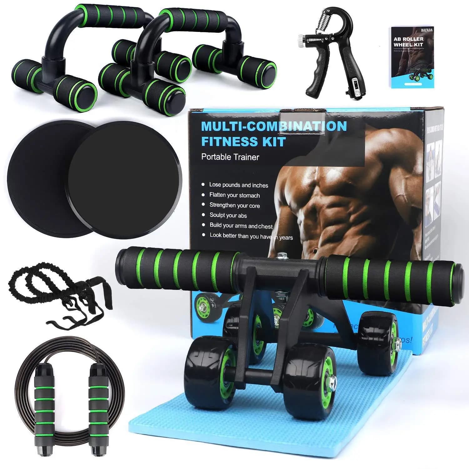 Abdominal Wheel Roller for Abdominal Training for Home Gym Kit Abdominal Wheel Roller Kit 6 in 1