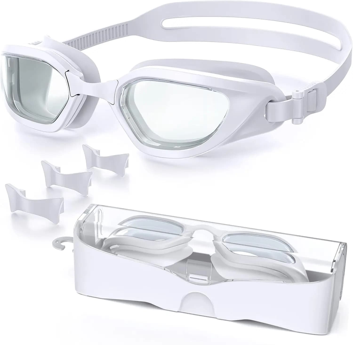 Occhialini da nuoto antiappannamento, protezione UV, nessuna perdita di liquidi, visione ampia, per adulti, giovani, unisex