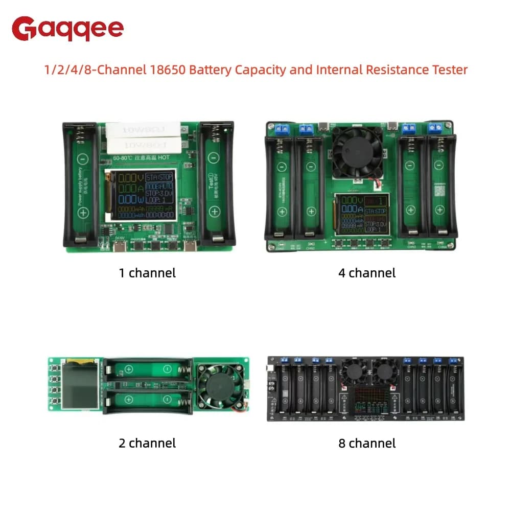 1/2/4/8-Channel 18650 Battery Capacity and Internal Resistance Tester Automatic Charge/Discharge Module Electronic Load Tester