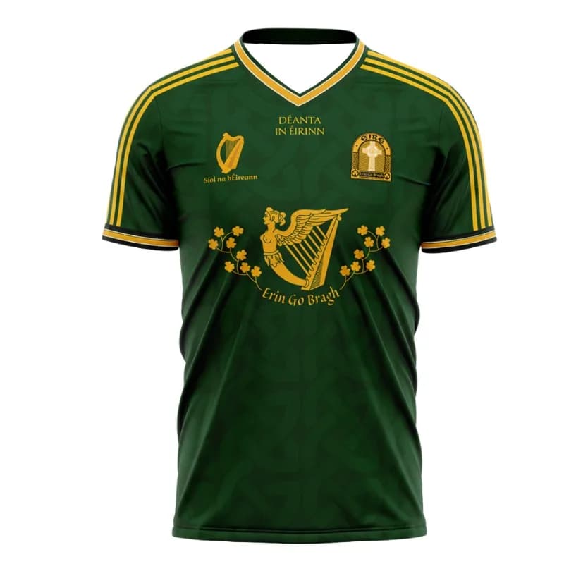 Maglietta da donna 2026 in stile celtico irlandese con scritta 'Erin Go Bragh', traspirante, casual, streetwear, a maniche corte, per i fan della cultura.