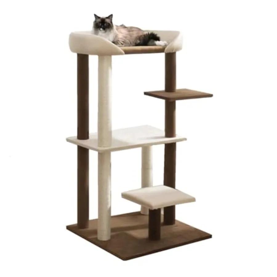 Albero per Gatti Moderno con Piattaforma Extra Large e Cuccia per Maine Coon e Divano Grande per Più Gatti