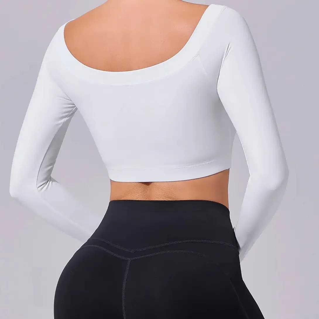 Women's Solid Sports Top Yoga T-shirts Off Shoulder Long Sleeve Gym Workout Running Shirts Sexy Women Quick Dry Gym Sport Wear
