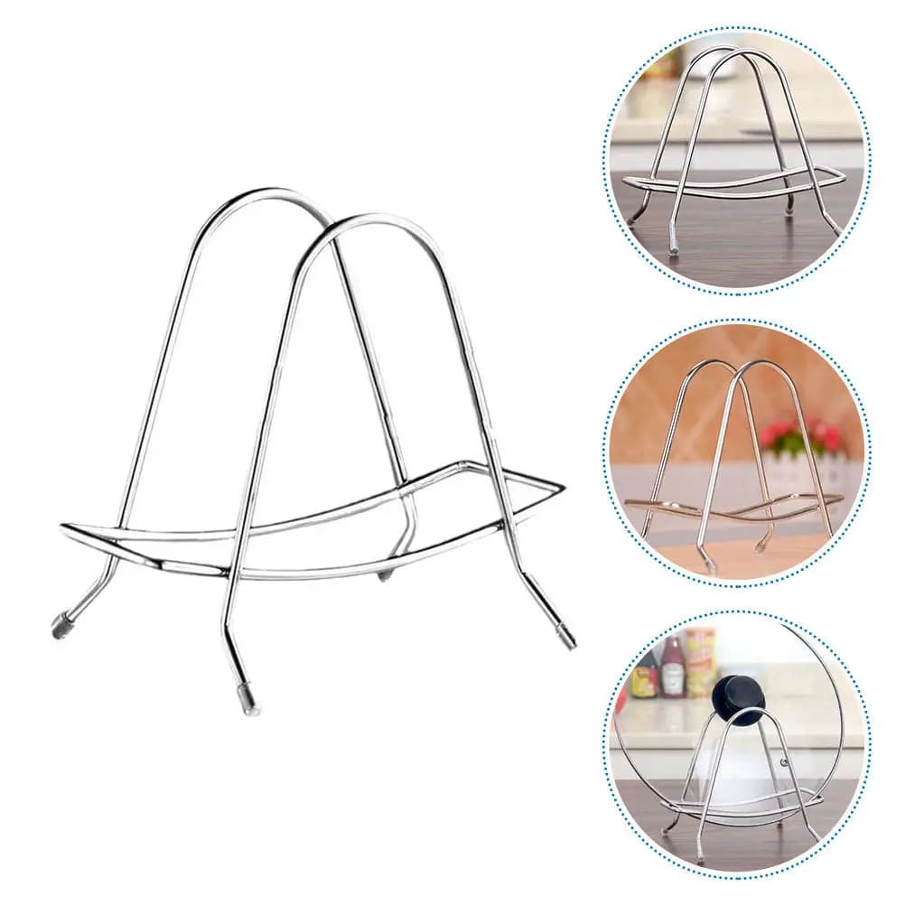 2Pcs Metal Cutting Board Storage Rack Stainless Steel Chopping Board Holder Stand for Pan Lids Countertop Organizer Modern
