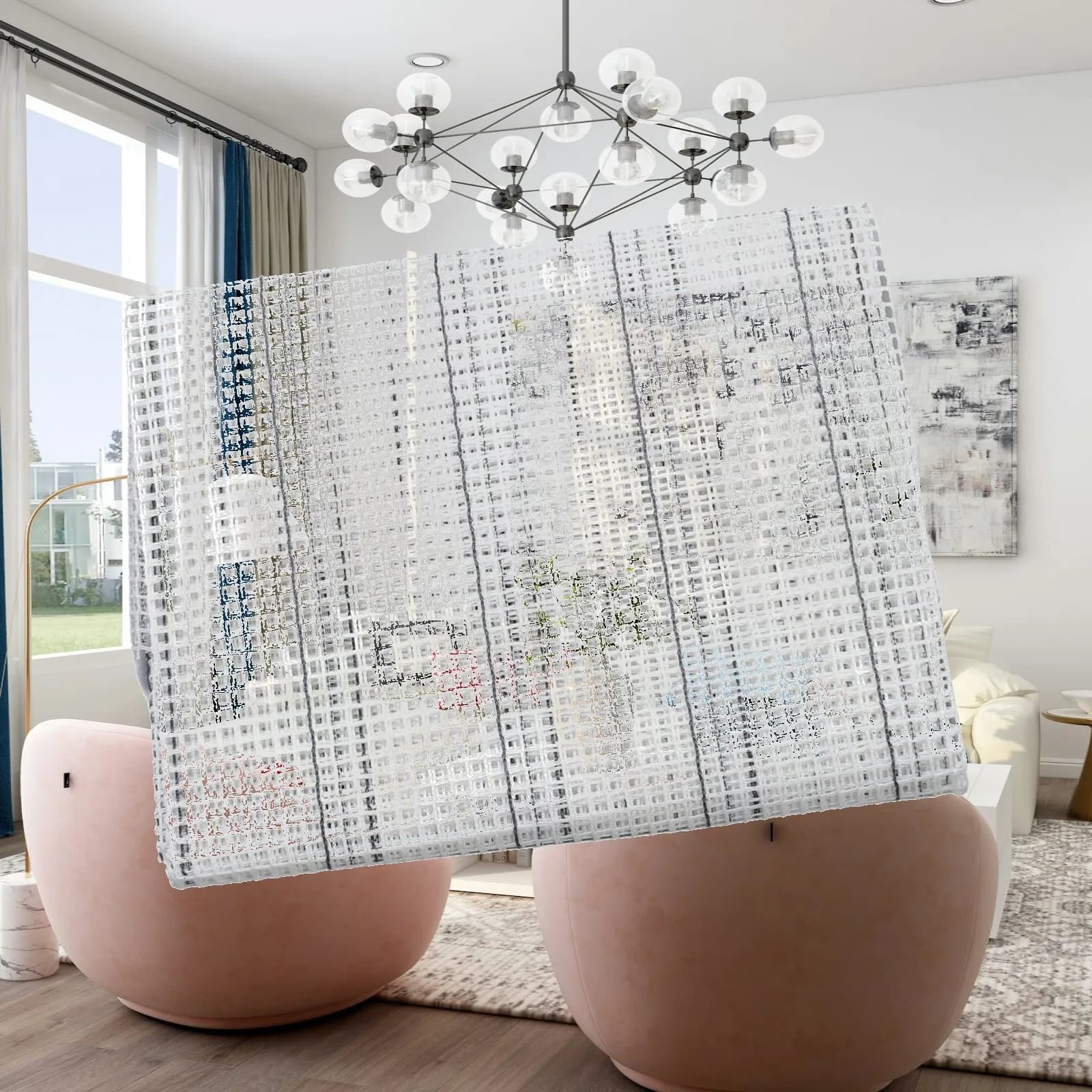 Rug Hooking Mesh Fabric 39x59 Inches Multifunctional Lightweight Accessory Reusable for Knitting and Crocheting Mesh Sheet