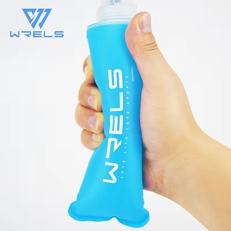 WRELS TPU Foldable Soft Flask for Hiking Cycling Climbing BPA-Free Collapsible Flask Lightweight Water Bottle for Hydration Pack