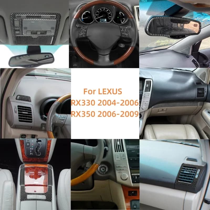 Per LEXUS RX330 2004 2005 2006 RX350 2006 2007 2008 2009 Auto In Fibra di Carbonio Decorazione di Interni Adesivi Accessori Auto