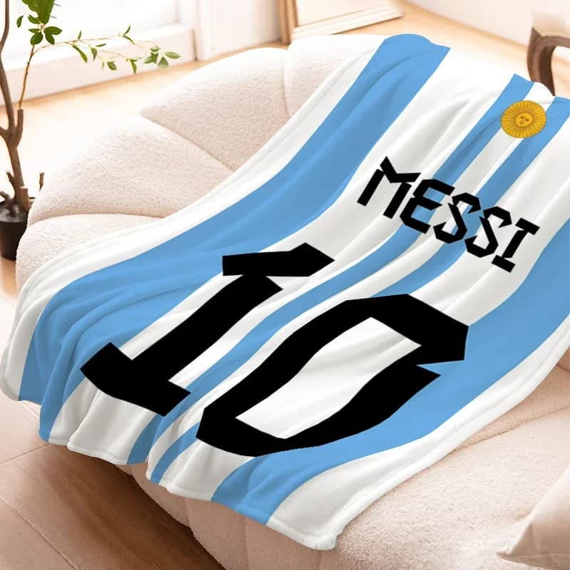 Coperta per pisolino Messi caldo letto al ginocchio in pile campeggio divano decorativo personalizzato inverno soffici coperte morbide biancheria da letto in microfibra King Size
