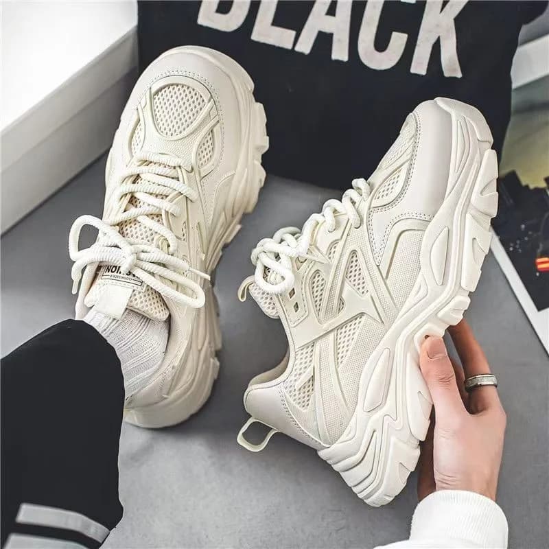 Men's Breathable Mesh Sporty Dad Shoes Summer Collection Casual Thick Bottom Anti-Slip Versatile High Rise Sneakers
