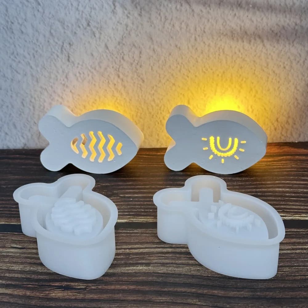 Wave Rainbow Texture Fish Silicone Molds DIY Scented Ornaments Plaster Mould Craft Art Fishes Epoxy Resin Concrete Mold Tools