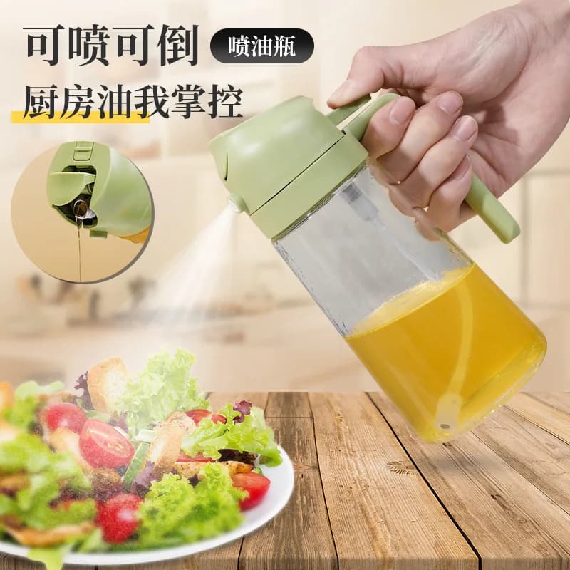 Bottiglia di olio Spray vetro cucina domestica bottiglia di olio a prova di perdite nebulizzazione atomizzata riempimento contenitore di olio da cucina friggitrice ad aria olio grande c