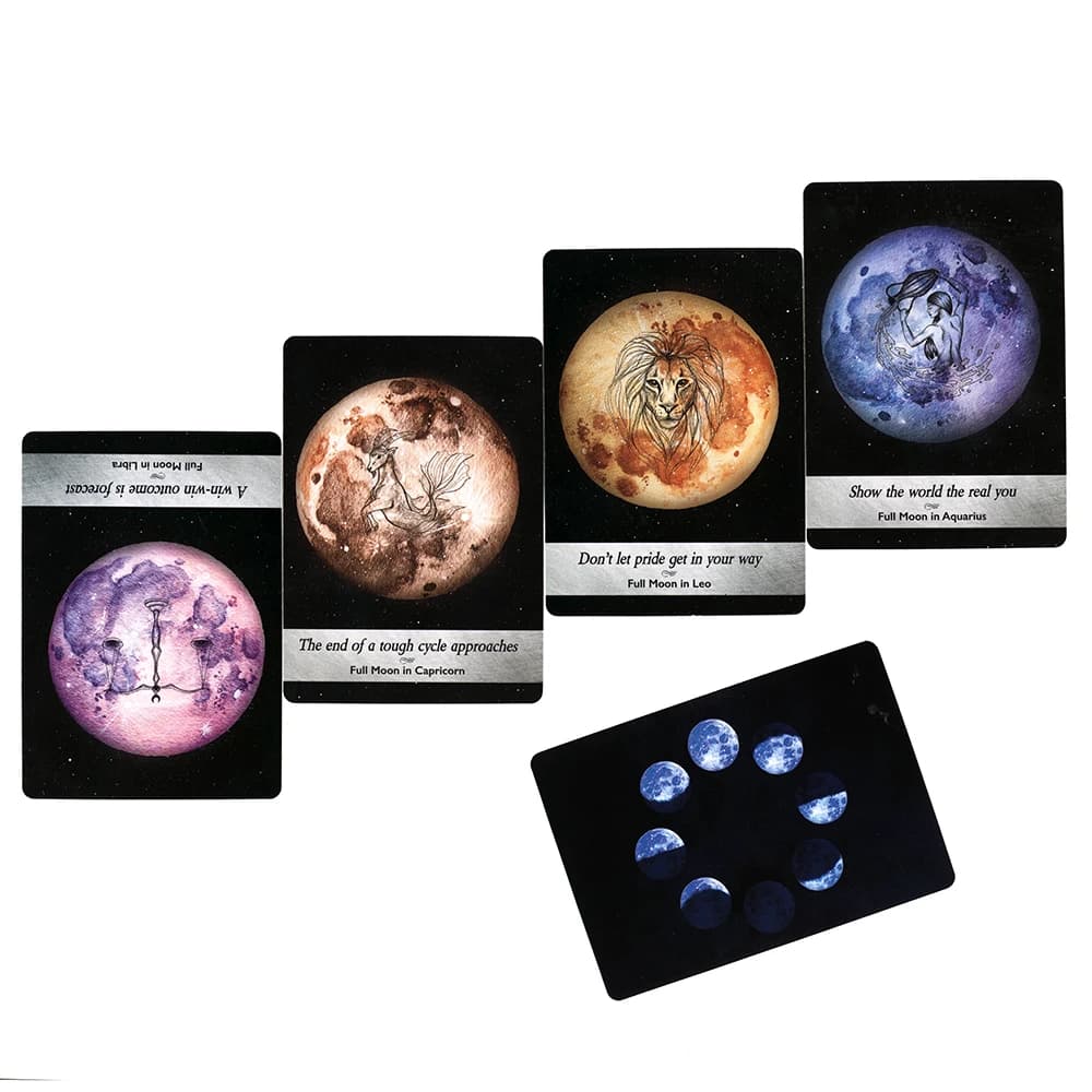 Moonology Nuove carte Oracle Divinazione Gioco del destino Mazzo Oracle affettivo Carte dei tarocchi per principianti con guida PDF