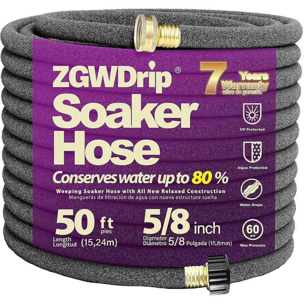 Ultra-Flexible 5/8\" 50T Sprinkler with Brass Connectors - Ideal for Gardens, Prati and Aiuole Rialzate