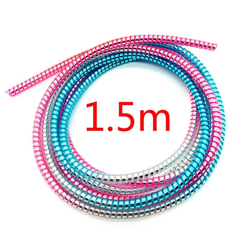 Organizzatore avvolgicavo da 1,5 m per iPhone Android Protezione linea dati di ricarica USB Avvolgitore di protezione cavo