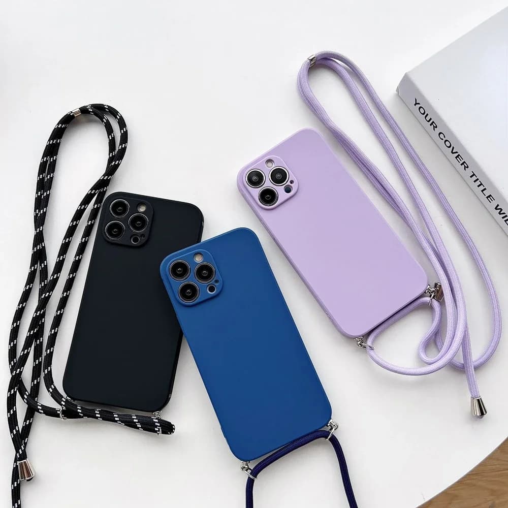Custodia in silicone con cordino a tracolla per Xiaomi Redmi Note 14 13 Pro Plus 15 13 14C 15C POCO X7 M6 X6 Collana con corda Custodia morbida