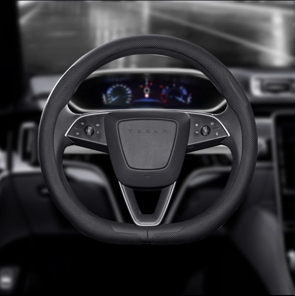 Adatto Per Tesla Modello 3 Modello XS Y 2019-2025 Auto in pelle nappa Coprivolante Interni Auto Decorativi Accessori Auto
