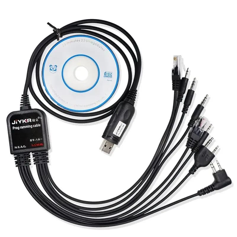 Cavo di programmazione USB solido 8 in 1 per Baofeng Kenwood AXU4100 Yaesu Icom Walkie Talkie Radio Car Radio CD Software