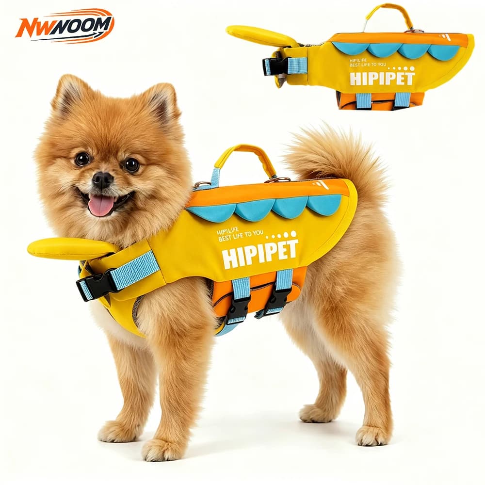 1-2Pcs Dog Life Vest with Rescue Handle Adjustable Pet Swim Vest Safety Lifejacket Doggy Puppy Cat Swimming Boating Water Sports