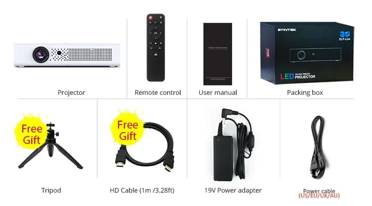 Proiettore Home Theater Byintek R19 OEM 2025, WIFI Android 3D Mini Pico Video LED DLP Portatile Smart