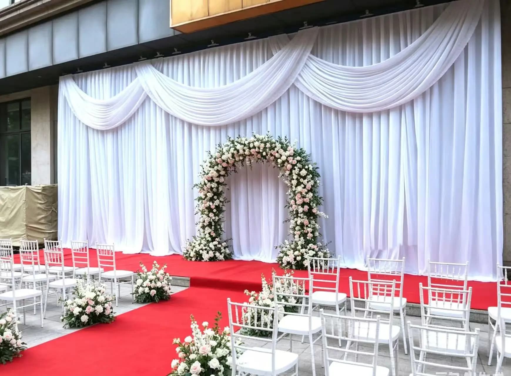 10X10FT/10X20FT White Wedding Backdrop Curtain Lycra Spandex Drape Birthday Party Baby Shower Photography Background Decorations