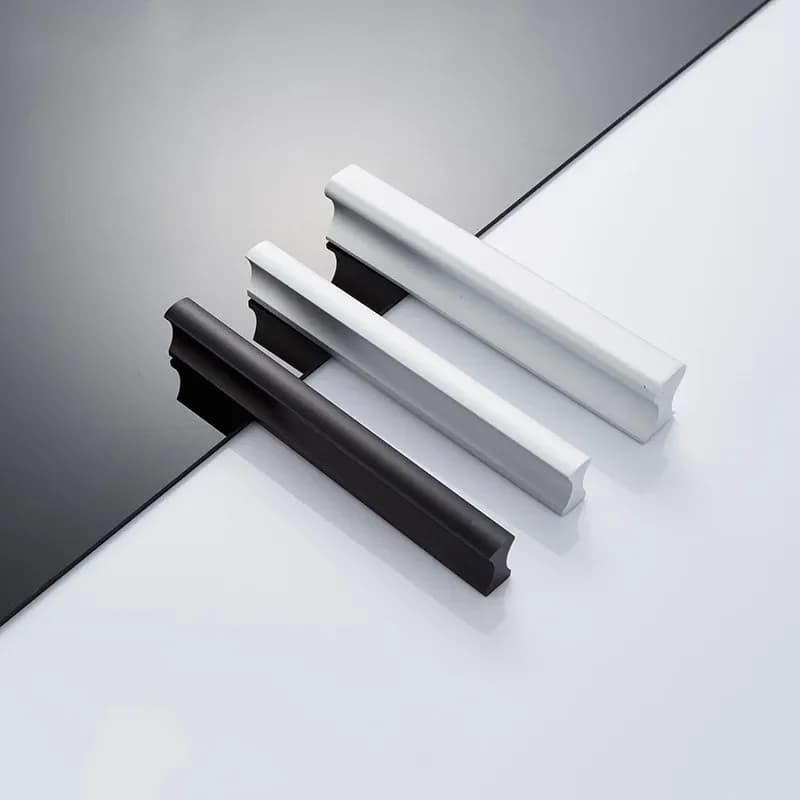 Maniglie per porte dell'armadio nere di lusso moderne e semplificate, maniglie per cassetti, maniglie dorate per armadio da cucina, testa tonda, lunghezza estesa
