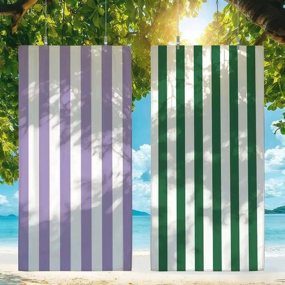 New 70x140cm Beach Towel Microfiber Quick Dry Beach Blanket Absorbent Striped Pattern Bath Towel Travel