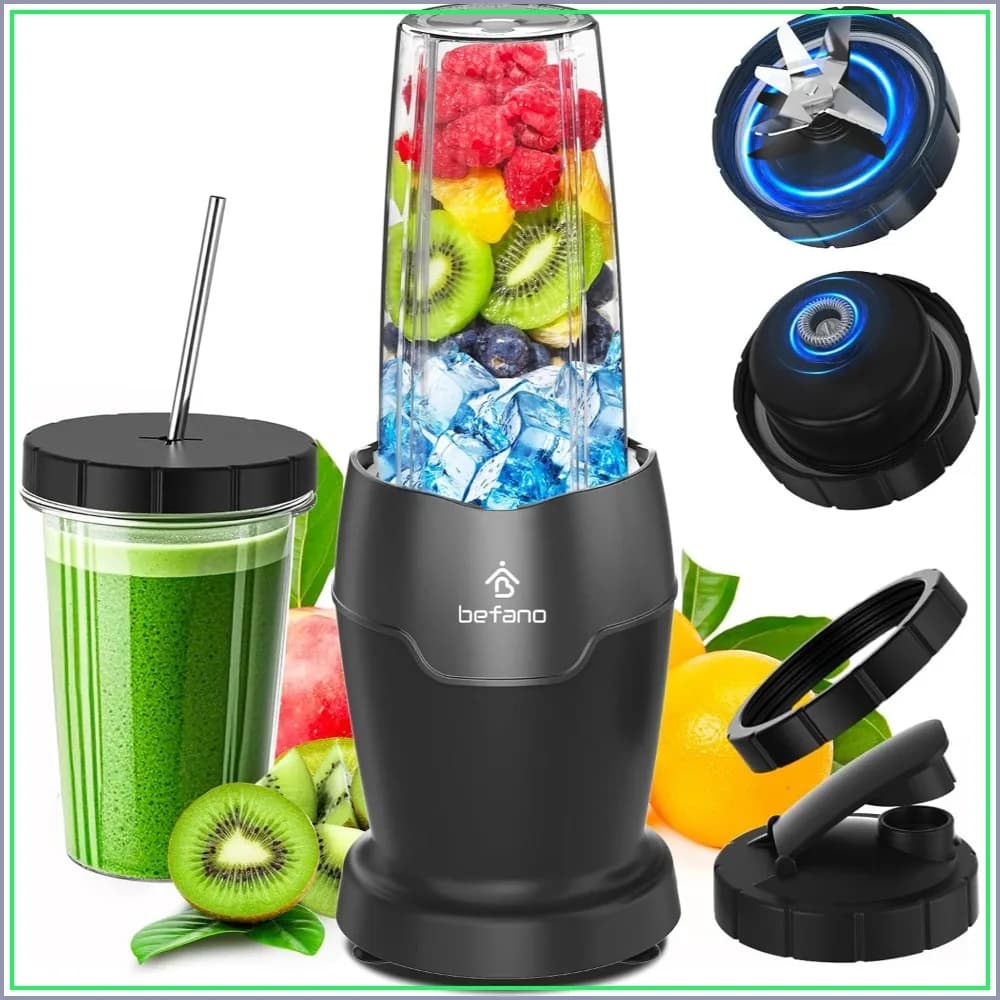 1200W High-Power Blender for Smoothies & Shakes, 11-Piece Set with Travel Cups, Ice Crushing & Grinding, Ready in 60 Seconds