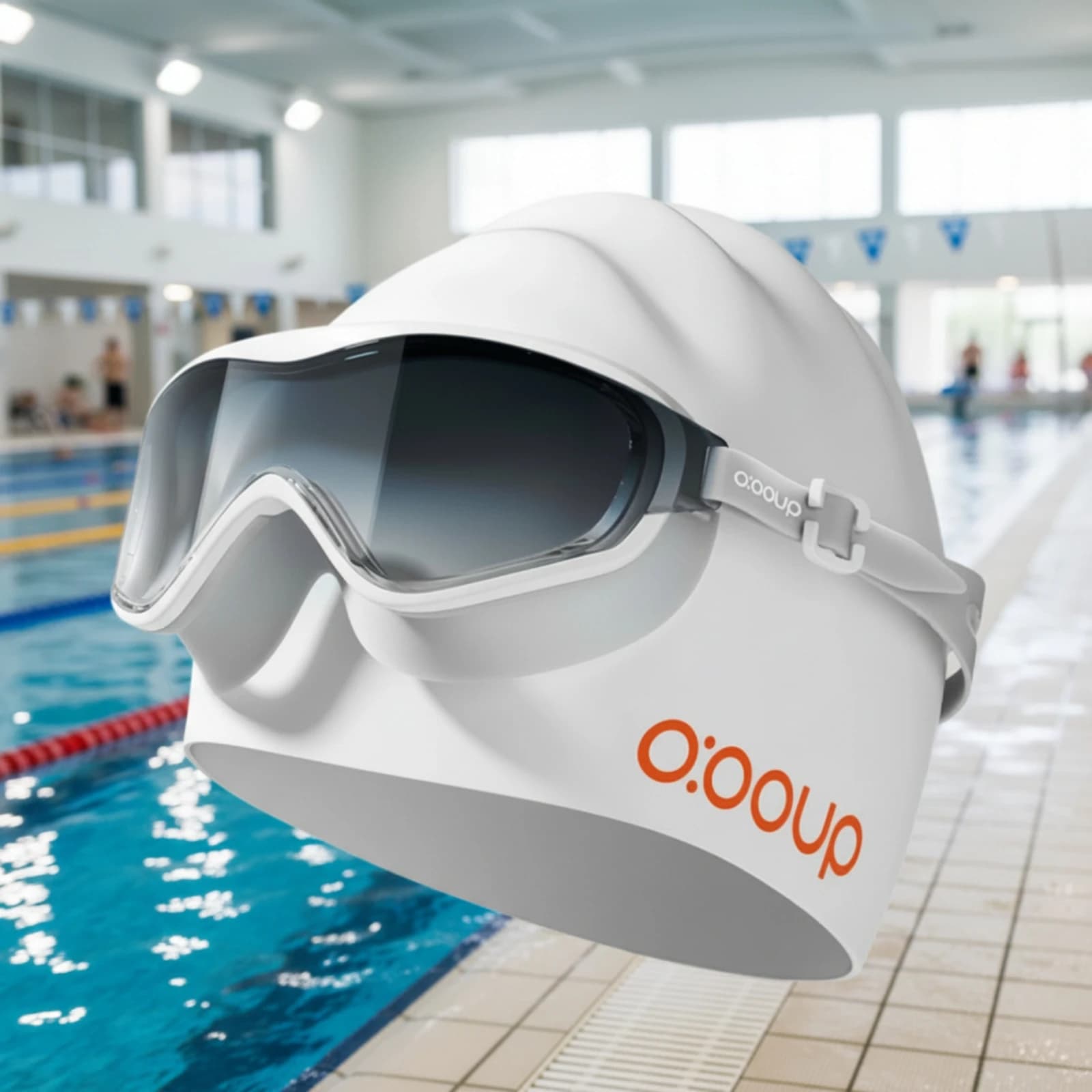 Swim Goggles with Cap Anti-Fog Swimming Goggles with Swim Cap Eyewear Set Mirror-Coated Eyewear Adjustable for Swimmers