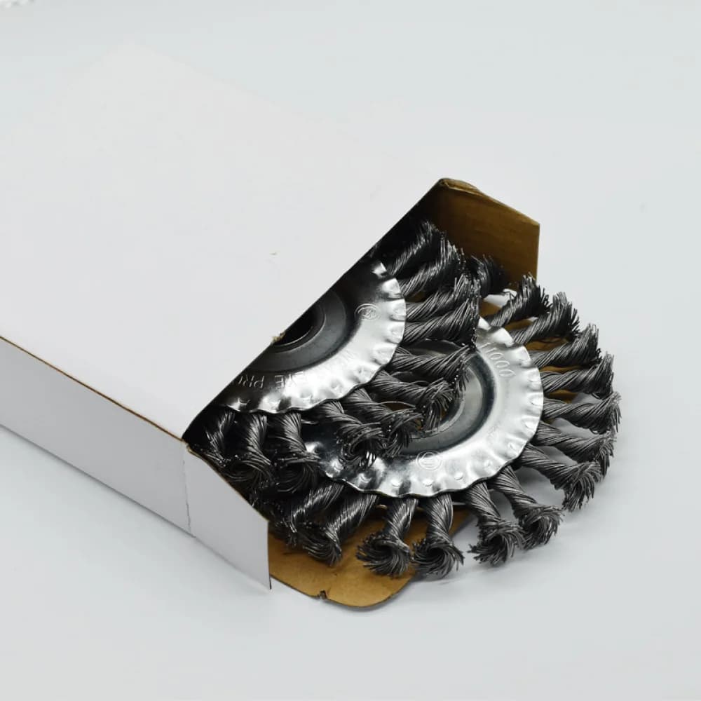 Parallel Wire Wheel Brush 125mm Twisted Stainless Steel Knot Brush For Metal Surface Cleaning Rust Paint Removal Power Tool