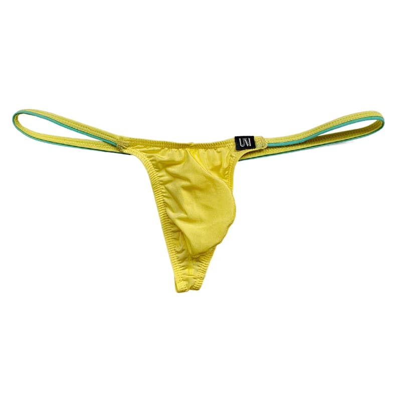 Ice Silk Thin Translucent Men's Thong Sexy Cool Gratitude Convex Single Underwear Thin Band Stretch T Pants