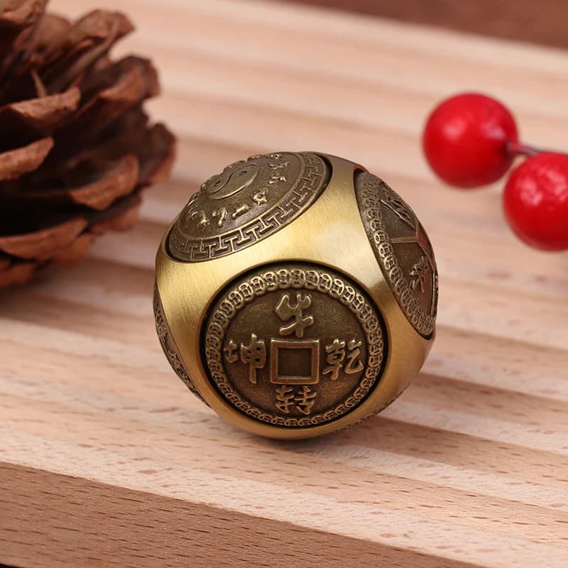 Sei facce Quattro Benedizioni Fortuna Soldi Fidget Spinner Ottone Cubo antistress Palla di decompressione Artigianato