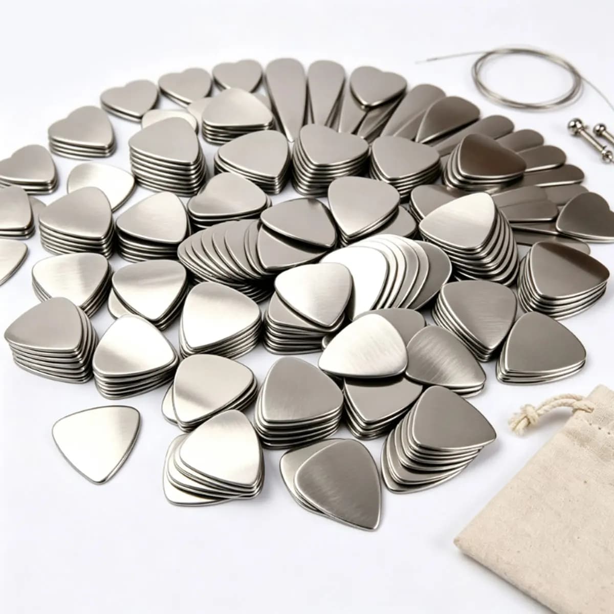 6/12Pcs 0.3mm Thin Stainless Steel Guitar Picks, Wear Resistant Durable Metal Plectrums, Universal Musical Instrument ZSY