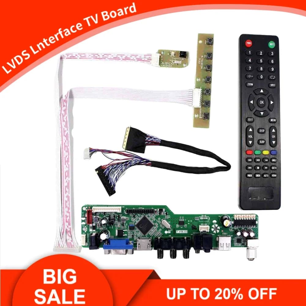 Nuovo Kit Monitor Scheda di Controllo Per HB140WX1-100/101/200/400/500 TV + HDMI + VGA + AV + USB LCD LED Driver Della Scheda Controller Dello Schermo