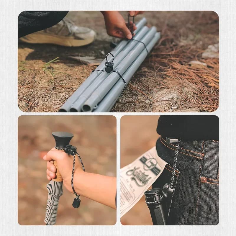 2pcs Backpack Trekking Pole Holder Fixing Cord Tie For Walking Stick Camping Hiking Mountain Outdoor Accessory