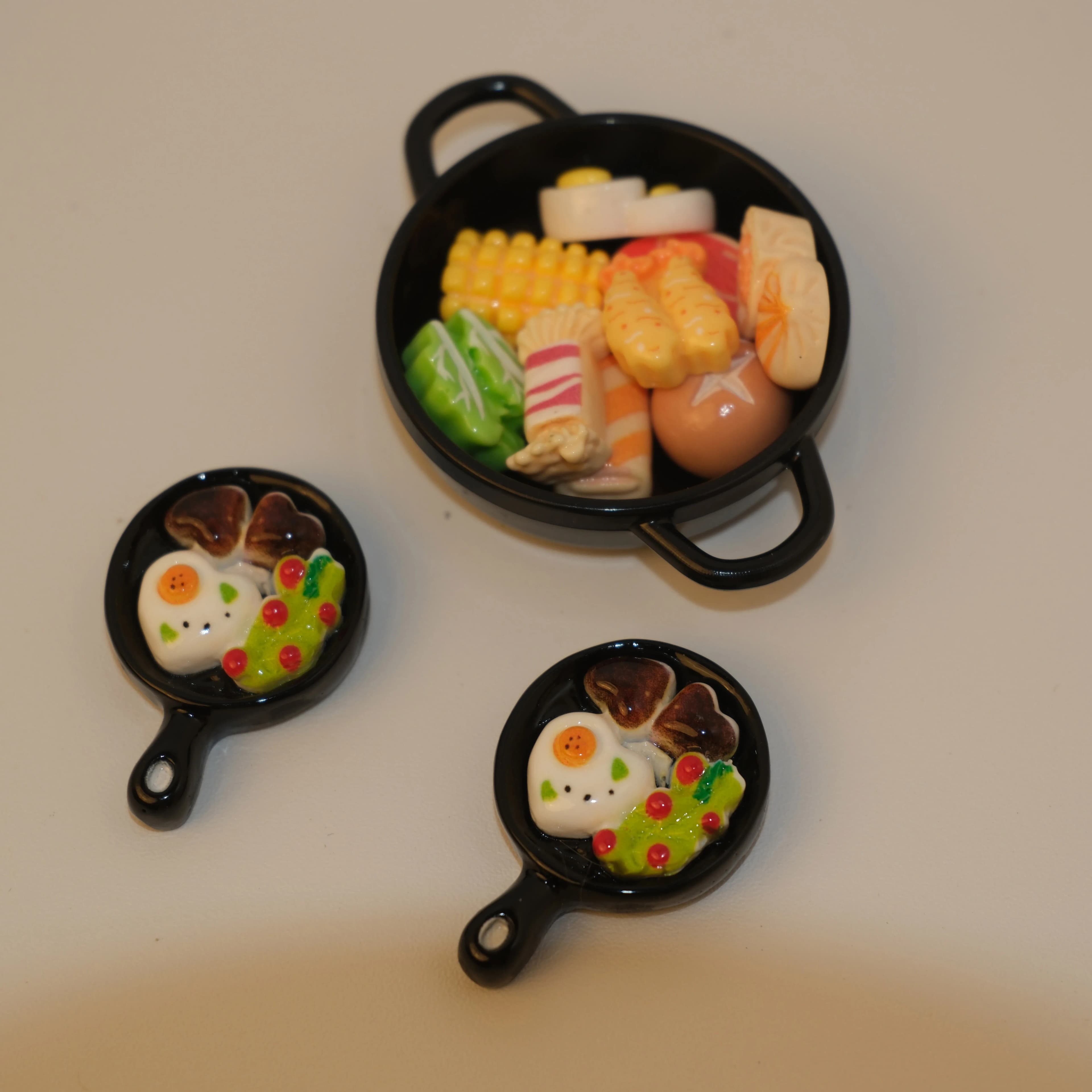 11pcs/1 set of miniature realistic hotpot food decorations, doll house kitchen accessories, kitchen play toys