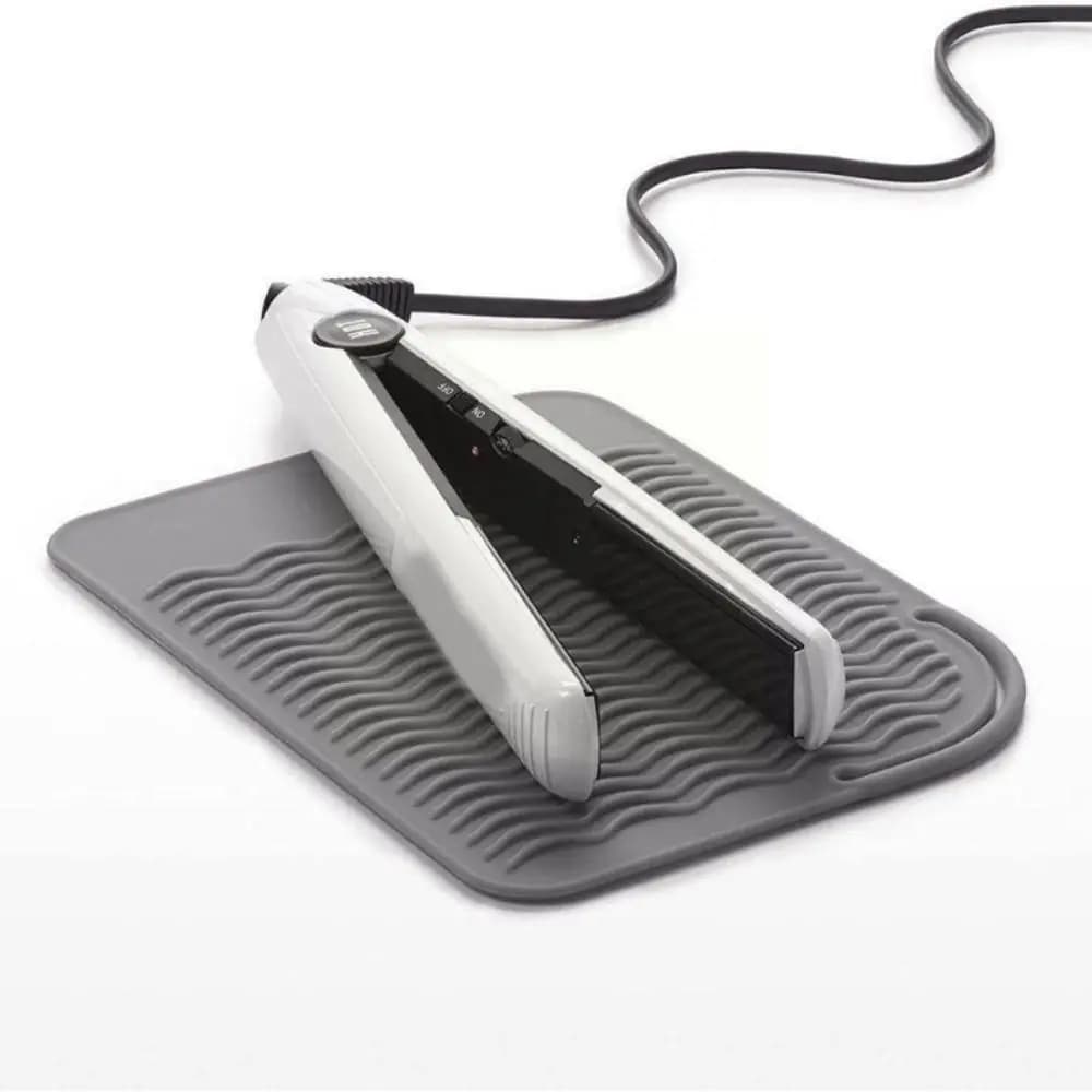 Multifunctional Heat Resistant Pad Non-slip Heat Curling Stick Insulation Mat Silicone Hair Straightener Storage Bag Travel