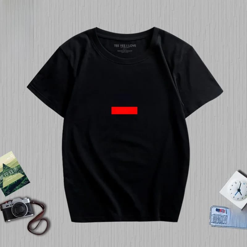 T-shirt in puro cotone a mezza manica con stampa, stile uomo, girocollo, casual, per studenti e giovani, abbigliamento sportivo
