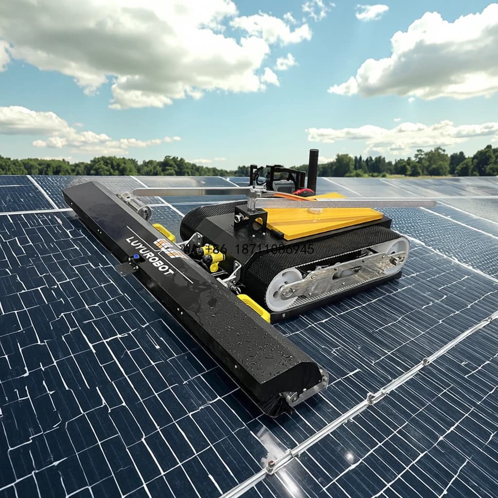 Robot per la Pulizia di Pannelli Fotovoltaici, Attrezzatura per la Pulizia di Impianti Solari Personalizzabile