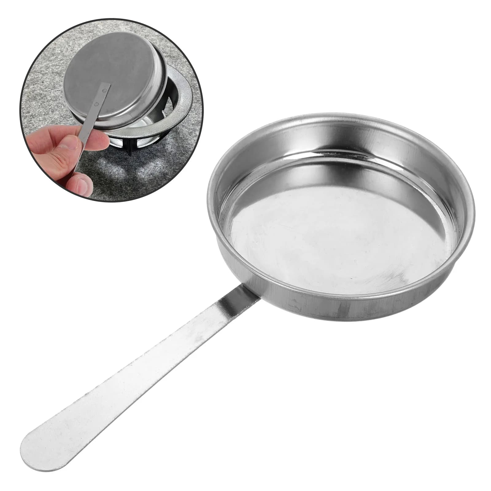 Stainless Steel Portable Estinator Cover for Alcohol Ring, with Handle, for Camping
