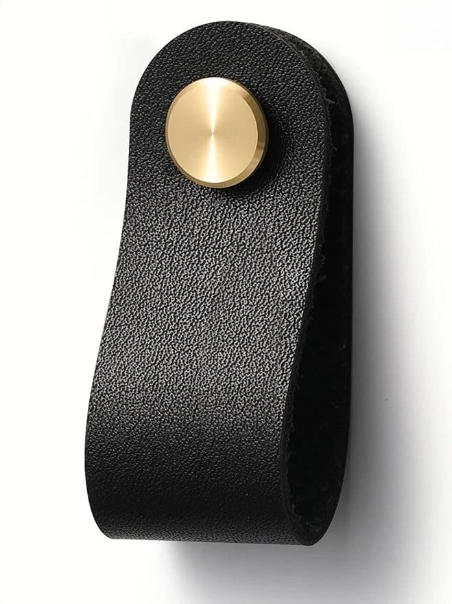 Maniglie per mobili in pelle di vacchetta Maniglia per mobili nordici per camera dei bambini Maniglia da cucina in ottone rame Manopole per cassetti Ferramenta per porte