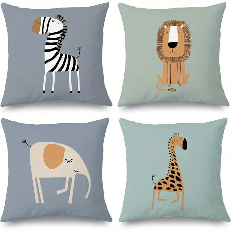 Home Decor Cute Animal Pattern Pillow Covers for Home Pattern Cushion Cover Suitable for Sofa Bedroom Car Pillow Cover
