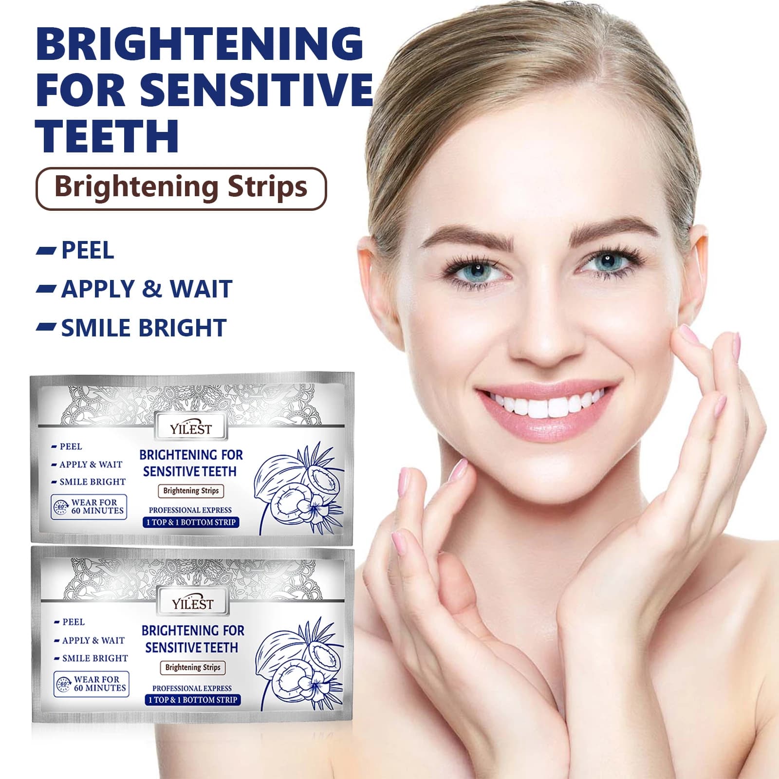 YILEST 14 strips Teeth whitening strips Remove tooth stains Safe enamel Stripes for natural brightening teeth Also be used