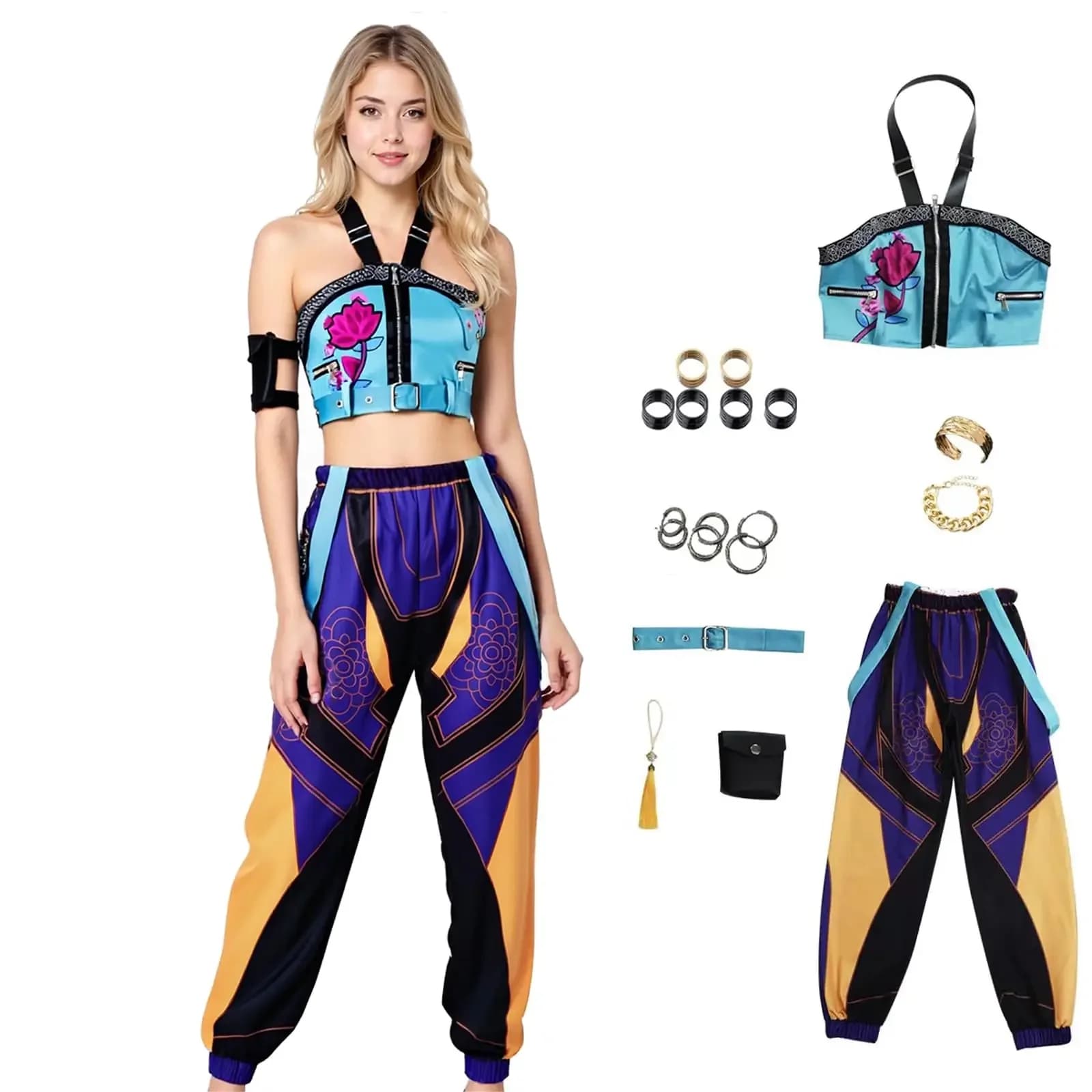 Costumi da cantanti pop per cosplay da donna 2026 con accessori per Halloween